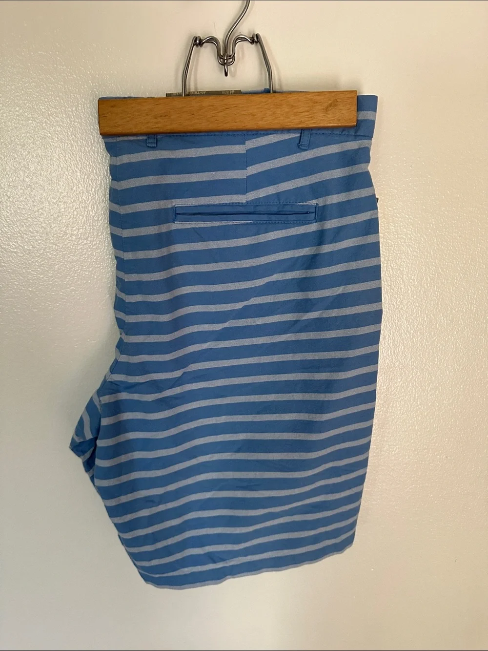 NWT GAP Women's Blue and Light Blue Striped Flat Front Shorts